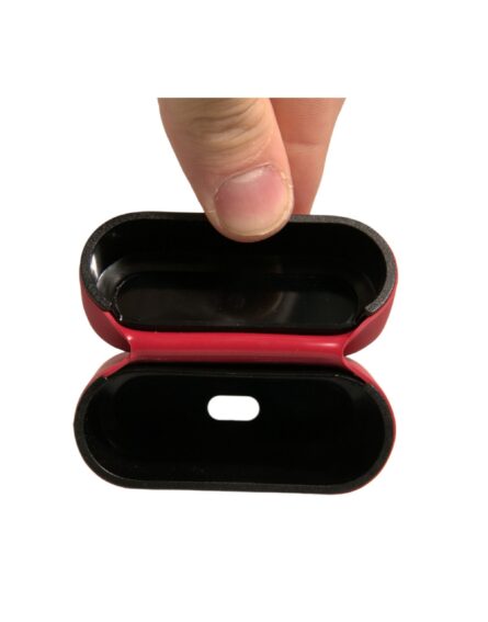 Red PVC Embossed Logo Plaque Holder Airpods Case - Image 6