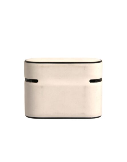 White PVC Embossed Logo Plaque Holder Airpods Case - Image 4