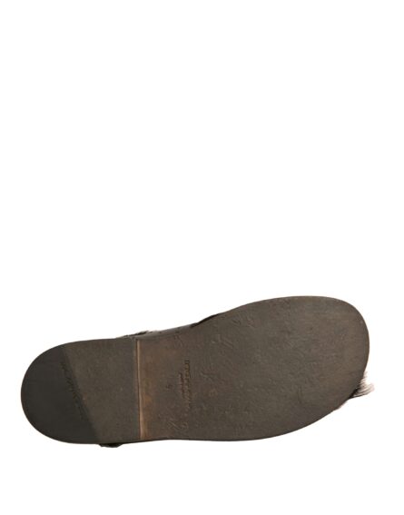 Green Gazelle Hair Leather Flats Sandals Shoes - Image 8