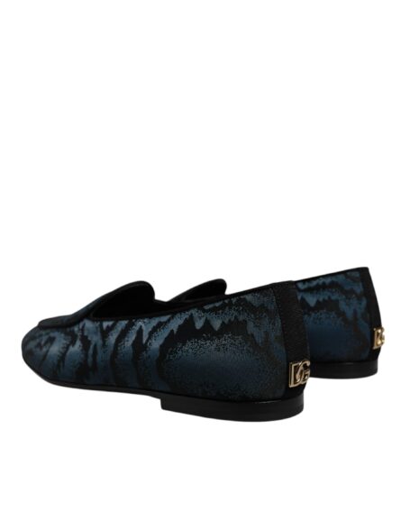 Blue Black Flats Men Loafers Dress Shoes - Image 3