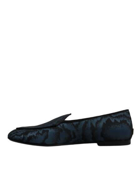 Blue Black Flats Men Loafers Dress Shoes - Image 4
