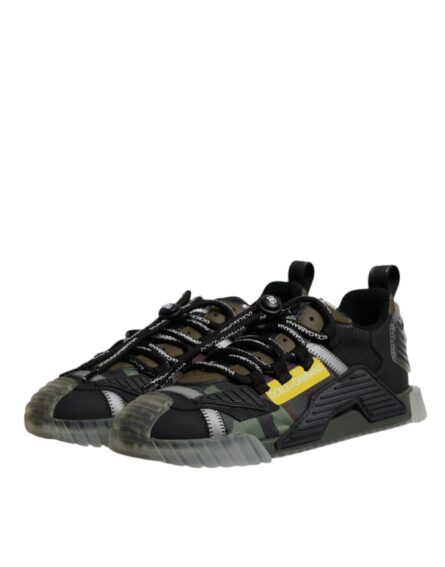 Black Green Camo NS1 Low Top Sneakers Shoes - Image 3
