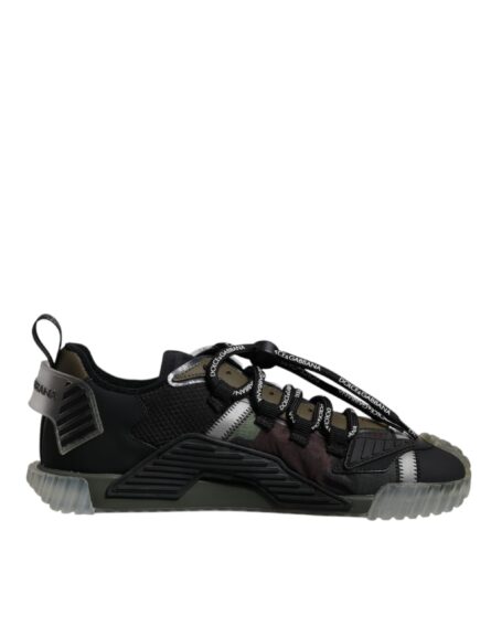 Black Green Camo NS1 Low Top Sneakers Shoes - Image 6
