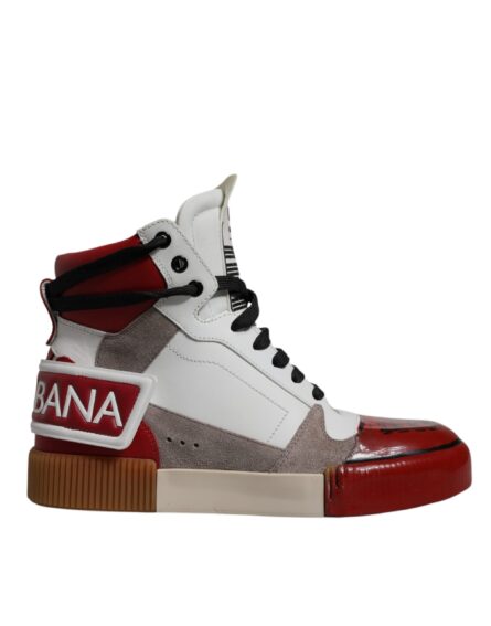 Multicolor Leather High Top Sneakers Shoes - Image 5