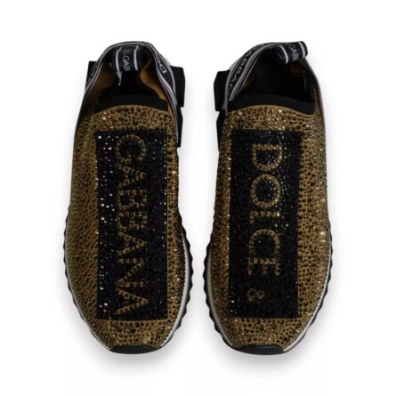 Gold Rhinestones Sorrento Sneakers Shoes - Image 3