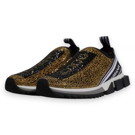 Gold Rhinestones Sorrento Sneakers Shoes - Image 6