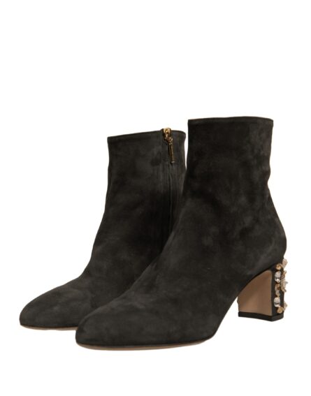 Black Embellished Heel Ankle Boots Shoes - Image 2