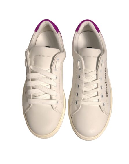 White Suede Leather Low Top Sneakers Shoes - Image 2