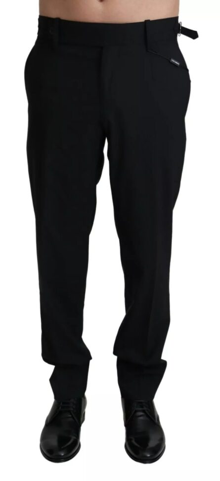 Black Wool Stretch Dress Trouser Pants - Image 3