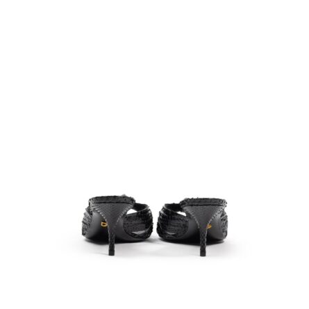 Black Snake Skin  Platform Sandals - Image 3