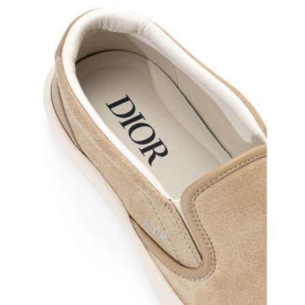 Beige Leather Slip-On Loafers - Image 5