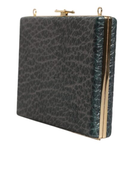 Black Leather Clutch Evening Crossbody Bag - Image 3