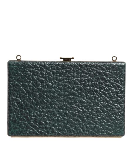 Black Leather Clutch Evening Crossbody Bag - Image 4