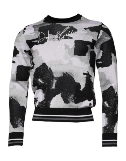 Multicolor Camouflage Crew Neck Men Pullover Sweater - Image 3