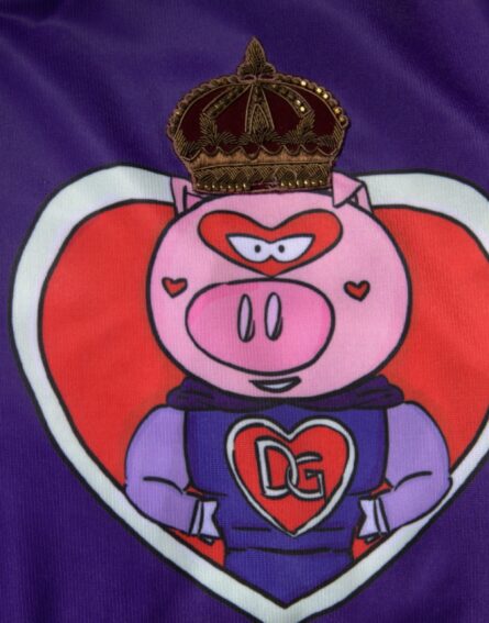 Purple Year Of The Pig Full Zip Bomber Sweater - Image 6