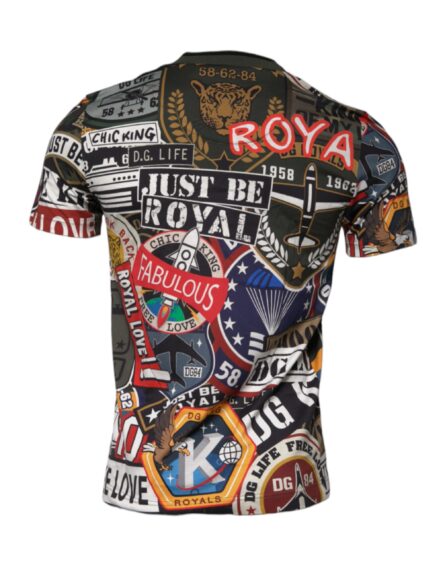 Multicolor Graphic Print Cotton Crew Neck T-shirt - Image 4