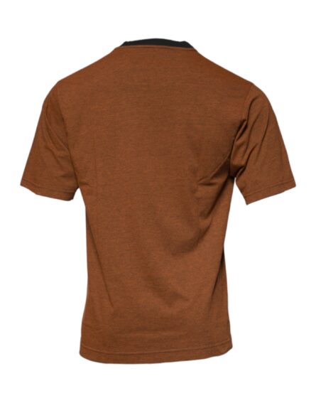 Brown DG Logo Polyester Crew Neck T-shirt - Image 4