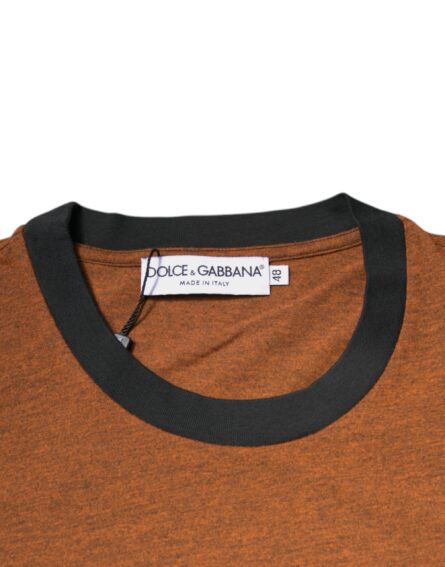 Brown DG Logo Polyester Crew Neck T-shirt - Image 5