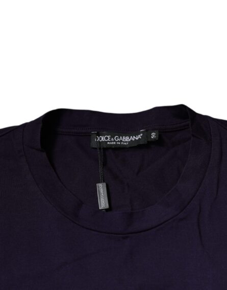 Purple DG Logo Cotton Crew Neck T-shirt - Image 5