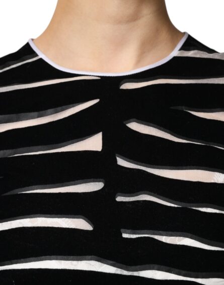 Black White Zebra A-line Sheath Mini Dress - Image 5