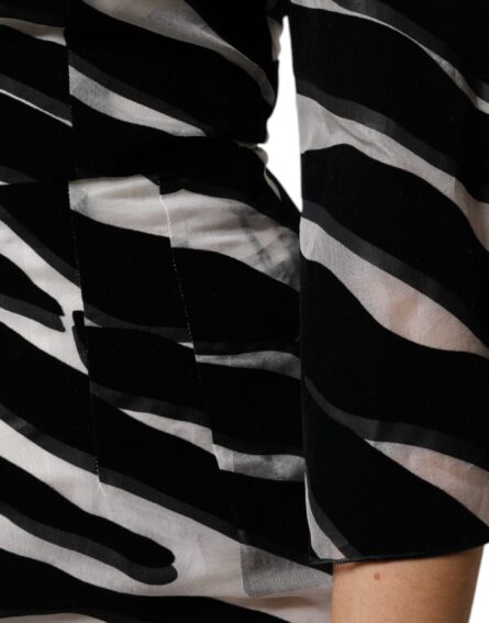 Black White Zebra A-line Sheath Mini Dress - Image 6