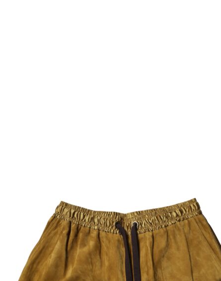 Brown Lambskin Suede Men Bermuda Shorts - Image 5