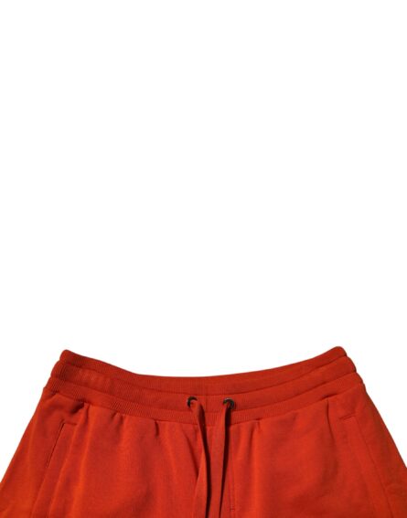 Red Cotton Blend Mid Waist Men Bermuda Shorts - Image 5