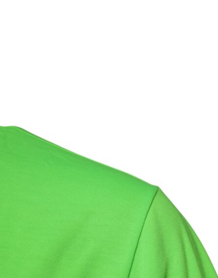 Green Logo Polyester Crew Neck T-shirt - Image 3