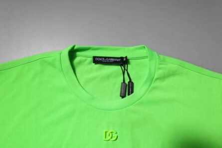 Green Logo Polyester Crew Neck T-shirt - Image 5