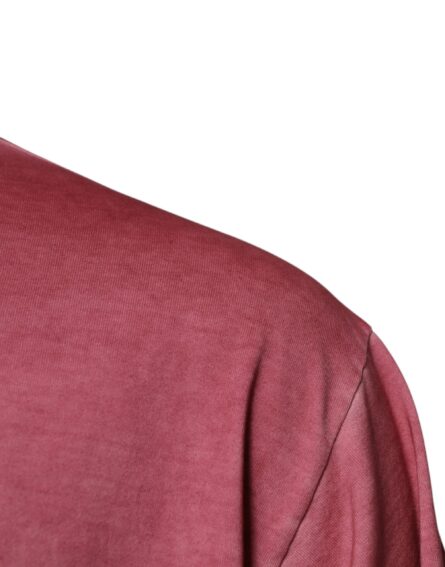 Pink Logo Print Cotton Crew Neck T-shirt - Image 3