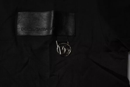 Black Logo Patch Cotton Crew Neck T-shirt - Image 5