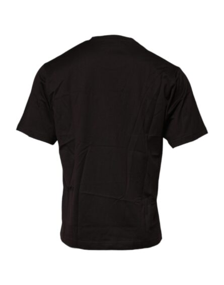 Dark Brown Logo Cotton Crew Neck T-shirt - Image 4