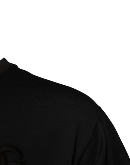 Black DG Logo Cotton Crew Neck T-shirt - Image 3