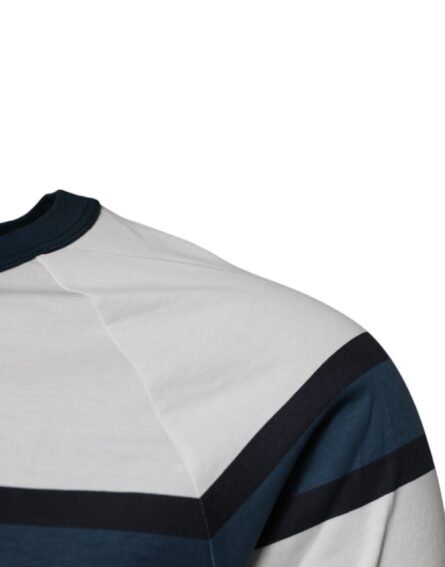 White Logo Print Cotton Men Crew Neck T-shirt - Image 3