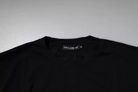 Black Amore Leopard Cotton Crew Neck T-shirt - Image 5