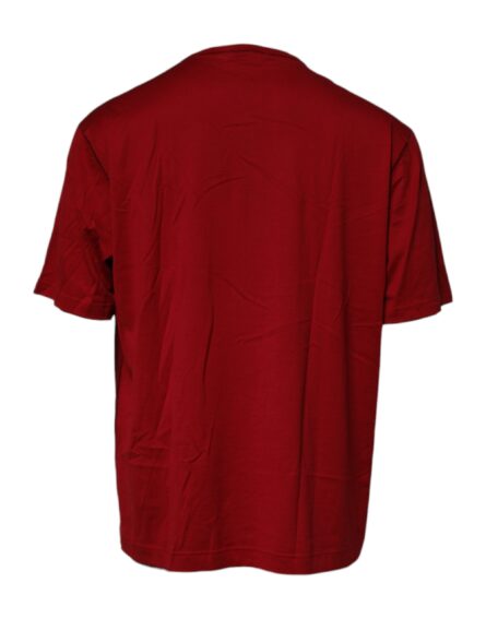 Red Logo Tape Cotton Crew Neck T-shirt - Image 4