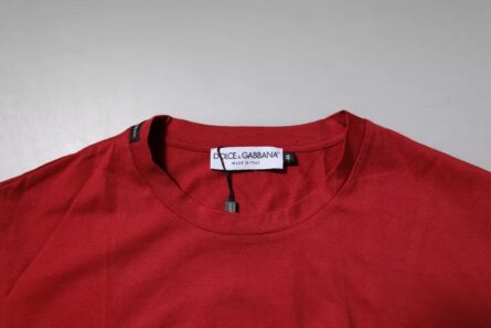Red DG Logo Cotton Crew Neck T-shirt - Image 5