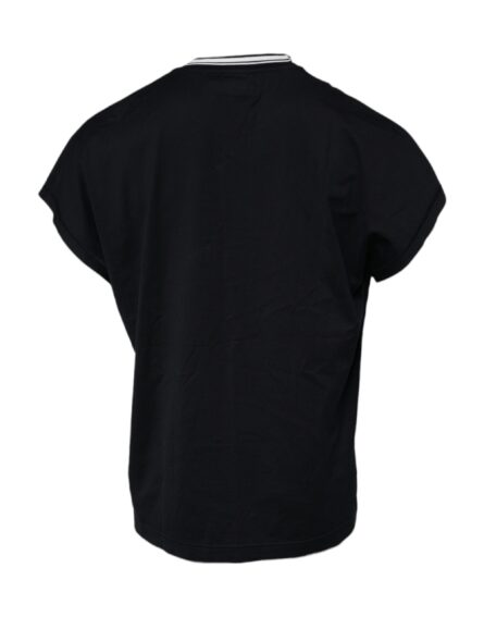 Dark Blue Logo Crown Cotton Crew Neck T-shirt - Image 4