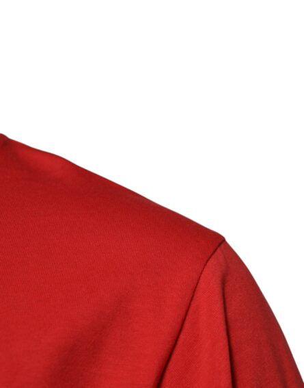 Red DG Logo Patch Cotton Crew Neck T-shirt - Image 3