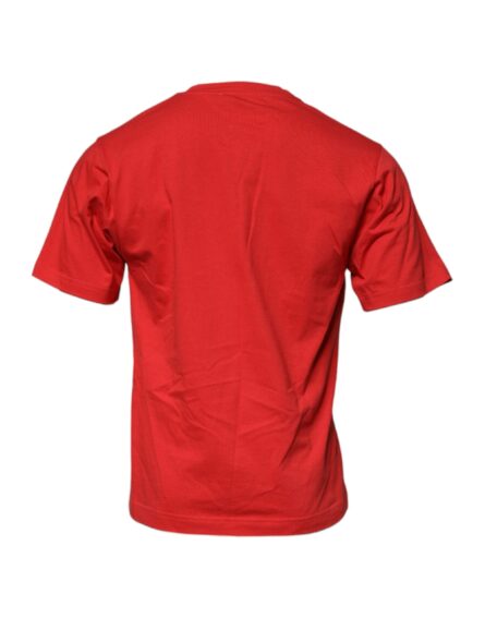 Red DG Logo Patch Cotton Crew Neck T-shirt - Image 4