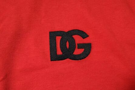 Red DG Logo Patch Cotton Crew Neck T-shirt - Image 6