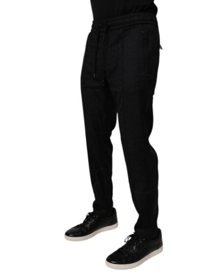 Black Wool Jogger Jogging Pants - Image 3
