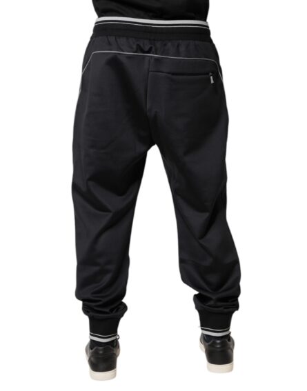 Black Polyester Logo Jogger Pants - Image 4
