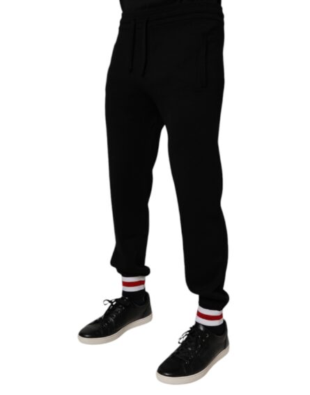 Black Wool Mid Waist Jogger Sweatpants Pants - Image 3