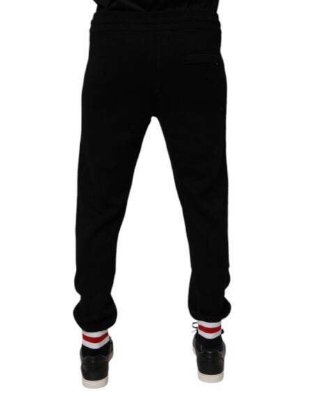 Black Wool Mid Waist Jogger Sweatpants Pants - Image 4