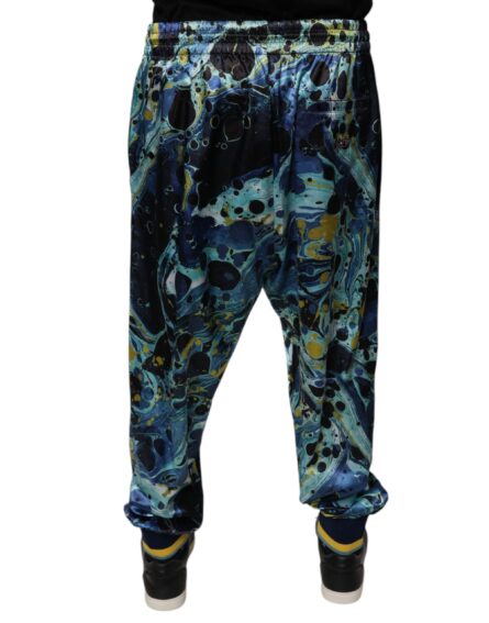 Multicolor Marble Print Jogger Men Sweatpants Pants - Image 4