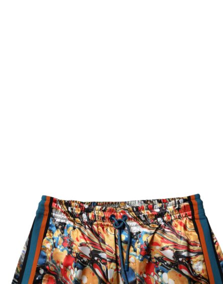 Multicolor Marble Satin Men Tracksuit Pants - Image 5