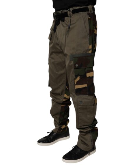 Multicolor Patchwork Camouflage Cargo Pants - Image 3