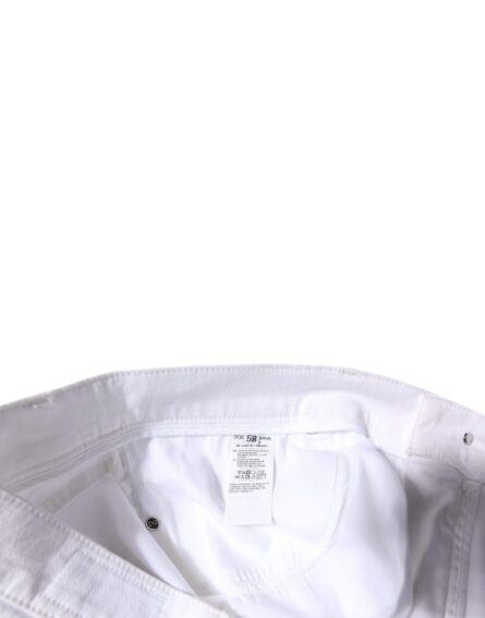 White Cotton Stretch Skinny Men Denim Jeans - Image 6