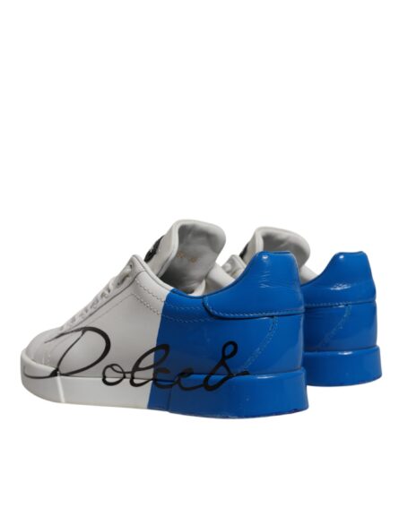 White Blue Logo Portofino Sneakers Shoes - Image 3